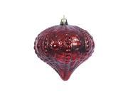 6PK 4 Antique Red Sculpted Onion Christmas Ornament