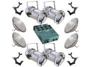 4 Silver PARCAN 56 500w PAR56 WFL Dimmer O Clamp