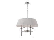 Benson 4 Light Pendant w White Fabric Shade