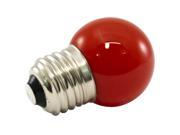 25PK G40 Globe LED 1.2W Frosted GLASS 120V E26 RED Dimmable