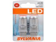 2 PK SYLVANIA 4157 Red LED Automotive Bulb