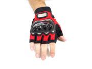 Biker Bicycle Motorcycle Riding Half Finger Protective Gloves Available in Blue Black Red colors and M L XL sizes
