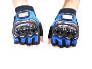 Biker Bicycle Motorcycle Riding Half Finger Protective Gloves Available in Blue Black Red colors and M L XL sizes
