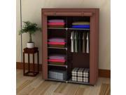 42 Portable Home Wardrobe Storage Closet Organizer Rack with Shelves Brown