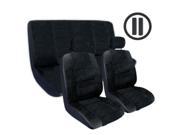 Black Scottsdale Style Complete Lowback Front Rear Seat Covers Steering Wheel Cover 11pc Set Universal