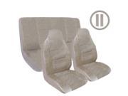 Beige Scottsdale Style Complete Highback Front Rear Seat Covers Steering Wheel Cover Set Universal