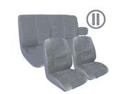 Gray Scottsdale Style Complete Lowback Front Rear Seat Covers Steering Wheel Cover 11pc Set Universal