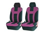 Double Stitched Racing Style Pink Black Front Lowback Seat Covers Set Universal