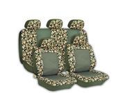 Camouflage 2 Tone Green Camo Front Rear 9pc Seat Covers Combo Universal