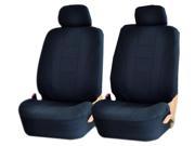 Double Stitched Racing Style Black Front Lowback Seat Covers Set Universal