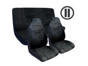 Charcoal Regal Style Complete Highback Front Rear Seat Covers Steering Wheel Cover Set Universal