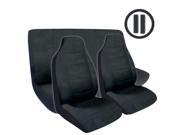 Black Encore Style Complete Highback Front Rear Seat Covers Steering Wheel Cover Set Universal