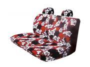 4PC Red Polyester Hawaiin Print Bench Seat Cover Universal Car Van Truck