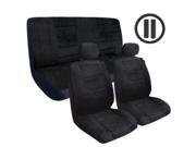 Charcoal Regal Style Complete Lowback Front Rear Seat Covers Steering Wheel Cover 11pc Set Universal