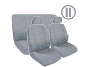 Gray Encore Style Complete Lowback Front Rear Seat Covers Steering Wheel Cover 11pc Set Universal