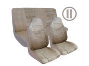 Beige Regal Style Complete Highback Front Rear Seat Covers Steering Wheel Cover Set Universal