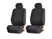 Elegant Style 186 Solid Black Front Low Back Airbag Compatible Seat Covers Set Universal