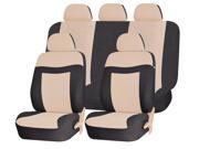 Elegance Style 187 Beige Black Complete Airbag Compatible Seat Covers Set Universal