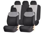 Elegant Style 186 Gray Black Complete Airbag Compatible Seat Covers Set Universal