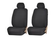 Elegance Style 187 Solid Black Front Low Back Airbag Compatible Seat Covers Set Universal