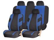 Racer Style 185 Blue Black Airbag Compatible Front Rear Seat Covers Set Universal