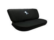 White Pony Mustang Horse Logo Black Bench Seat Cover Universal