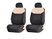 Elegant Style 186 Beige Black Front Low Back Airbag Compatible Seat Covers Set Universal
