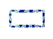 1 Piece Blue Hawaiin Design Plastic Standard Size License Plate Frame Universal