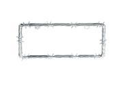 1PC All Chrome Barbed Wire Metal Standard Size License Plate Frame Universal