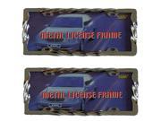2 Piece All Chrome Twisted Wire Standard Size Metal License Plate Frame Universal
