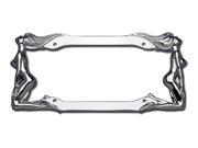 1 Piece All Chrome Twin Ladies Sitting Standard Size Metal License Plate Frame Universal