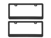 2 Piece Black Plain Standard Size Metal License Plate Frame Universal
