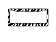 1 Piece Black White Zebra Print Plastic Standar Size License Plate Frame Universal