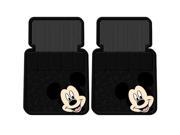 Mickey Mouse Face 2pc Front Black Rubber Universal Car Truck Floor Mats Set