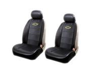 Chevy Logo Lowback Black Synthetic Leather Seat Covers Set Airbag Compatible Universal Fit