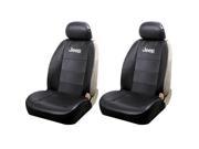 Jeep Logo Lowback Black Synthetic Leather Seat Covers Set Airbag Compatible Universal Fit