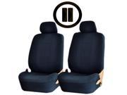 Double Stitched Racing Black Polyester Universal Auto Seat Covers Steering Seatbelt Pads Set