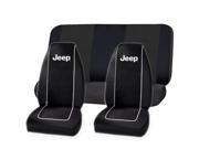 Black Original Jeep High Back Seat Covers Black Classic Bench Cover Set Universal