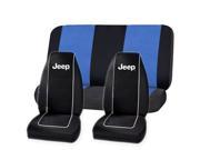 Black Original Jeep High Back Seat Covers Blue Classic Bench Cover Set Universal