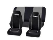 Black Original Jeep High Back Seat Covers Gray Classic Bench Cover Set Universal