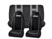 Original Black High Back Seat Covers Gray Double Stitched Bench Seat Cover Set Universal
