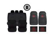 New Solid Black DBL Stitch Seat Covers 4pc Dodge All Weather Black Floor Mats Set Universal