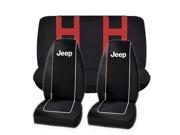 Original Black High Back Seat Covers Red Double Stitched Bench Seat Cover Set Universal