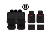 New Solid Black DBL Stitch Seat Covers 4pc Gmc Elite Black Floor Mats Set Universal