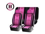 New Pink Black Honeycomb Airbag Ready Split Bench Seat Covers Set Universal