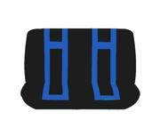 New Blue Black Double Stitched Polyester Rear Bench Seat Cover 2pc Set Universal
