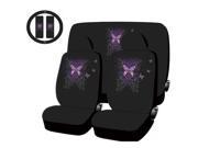 All New Mystical Butterfly Design Low Back Seat Covers Steering 11pc Set Universal