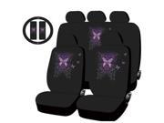 All New Mystical Butterfly Design Low Back Seat Covers 14pc Set Universal