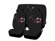 New Mystical Butterfly Design Seat Covers Set 4pc Black Rubber Mats Sun Shade Combo Universal