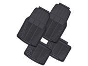 New Solid Black Delux Heavy Dutty Rubber Floor Mats Front Rear 4 Piece Set Universal